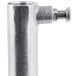 A silver metal flat beater with a round knob.
