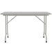 a white rectangular table with legs