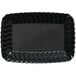 A black rectangular Fineline Flairware snack tray with wavy edges.