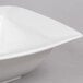 A Bone White square porcelain bowl with a corner.