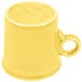 A yellow Fiesta china mug with a handle.