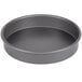 An American Metalcraft hard coat anodized aluminum round cake pan with straight sides.