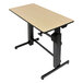 WorkFit by Ergotron 24271928 Birch and Black Sit-Stand Workstation / Stand Up Desk - 47 5/8 inch x 23 1/2 inch x 50 5/8 inch