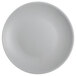 A Tuxton TuxTrendz Zion matte gray coupe china bread and butter plate with a small rim.