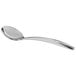 A Oneida Glissade stainless steel bouillon soup spoon with a silver handle.