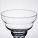 A Libbey clear dessert glass with a rim.