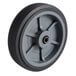 An 8" fixed wheel with a black rubber rim.