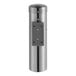 A stainless steel wall mounted cigarette receptacle.