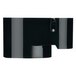 A black plastic Waring continuous feed chute with a white line.