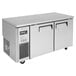 A large stainless steel Turbo Air undercounter refrigerator with two doors and two drawers.