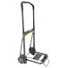 a black and yellow hand truck
