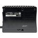 The back of a black Tripp Lite ECO Series UPS surge protector with a cord.
