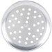 An American Metalcraft heavy weight aluminum circular pizza pan with holes.