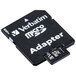 A Verbatim black memory card with white text and a micro SD card adapter.