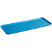 A blue rectangular Cambro market tray.