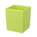 A lime green square G.E.T. Enterprises Bugambilia salad bowl.