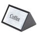 A close up of a black and silver American Metalcraft wood "Coffee" sign.