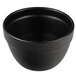 a black bowl with a white background