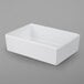 A white rectangular G.E.T. Enterprises Bugambilia salad bowl.