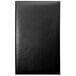 a black leather notebook with a white border