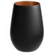 A matte black and copper Stolzle stemless wine glass.