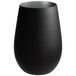 A matte black Stolzle wine tumbler with a silver rim.