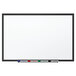 a white board with black border