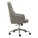 An Alera high-back grey office chair with a chrome base and wheels.