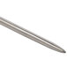 A stainless steel pen in a metal table label holder.