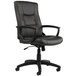 a black office chair with arms