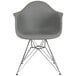 A Flash Furniture Alonza gray plastic chair with chrome legs.