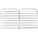 A white metal rack with seven bars.