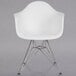 A white Flash Furniture Alonza plastic chair with a chrome base.