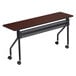 Iceberg 68068 OfficeWorks 18 inch x 72 inch Mahogany Melamine Laminate Mobile Training Table with Black Legs