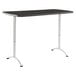 A black rectangular Iceberg table with a white border and silver legs.