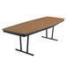 Barricks ECT368WA 96 inch x 36 inch Walnut / Black Folding Table