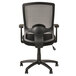 a black office chair with a black mesh back