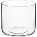 A clear glass Acopa Spanish Style double rocks glass with a round bottom.