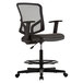 a black office chair with a mesh back