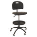 ShopSol 1010301 SSX Black Polyurethane Swivel Shop Chair with Foot Tray