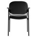 A black HON Scatter guest chair with a black seat and back and metal legs.