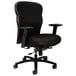 A black HON Wave big and tall office chair with arms.