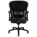 The back of a black HON Wave big and tall executive chair with mesh fabric.