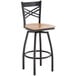 a chair with a wooden seat