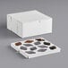 A white box with a 12 slot reversible insert for mini cupcakes or muffins.