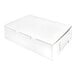 A plain white rectangular cupcake or muffin box with a closed lid.