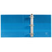 A blue Avery binder with clear plastic and silver metal rings.