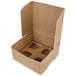 A Baker's Mark Kraft cardboard cupcake box with 4 holes in it.