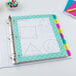 A binder with Avery Ultralast colorful dividers.