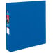 An Avery blue heavy-duty binder with a label on the cover.